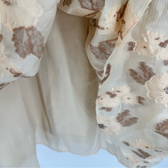 Storia Golden Floral Babydoll‎ Puff Sleeve Mini Dress Large Romantic Cottage NEW - Picture 7 of 16